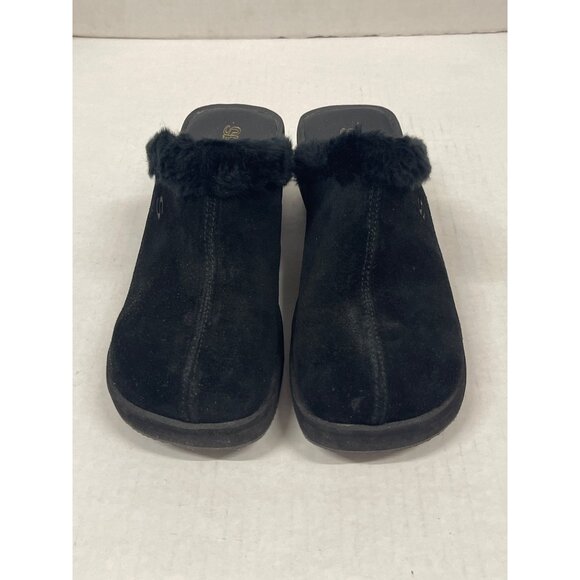 Skechers women’s spinners ll sandal suede and faux fur chunky heel size 9 - Picture 5 of 9